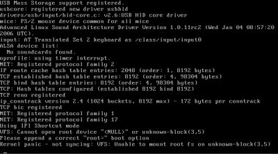 Linux: kernel panic 