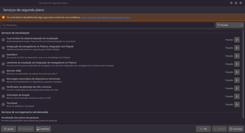 Linux: Trazendo de volta o Serviços em Segundo Plano no Plasma6