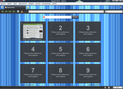 Navegando em sites favoritos com Speed Dial