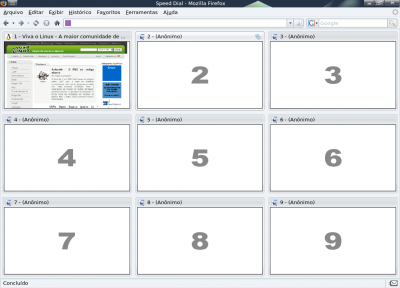 Navegando em sites favoritos com Speed Dial