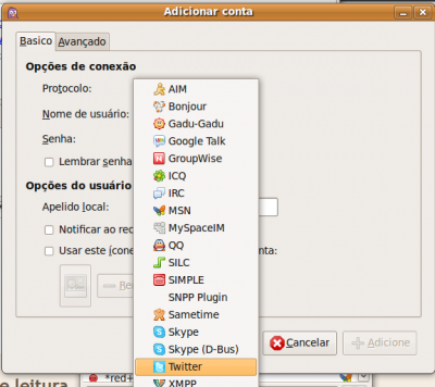 Linux: Postar no twiter com o pidgin - é possível!