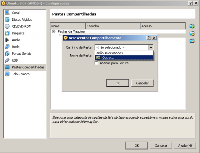 Linux: Compartilhamento de pastas no VirtualBox